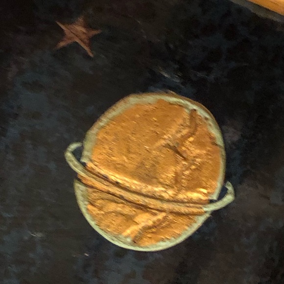 Vintage Large Gold Sun Moon Stars Decorative Bowl - Picture 5 of 15